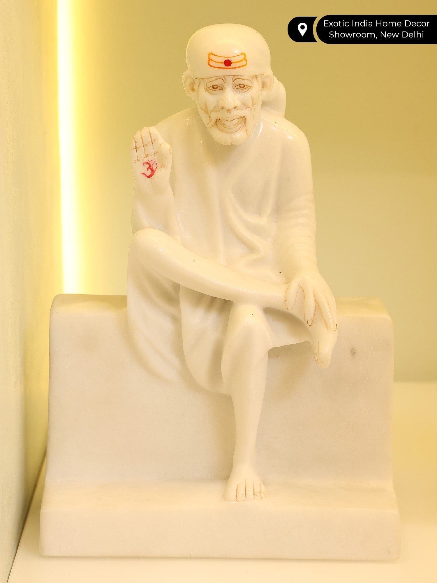 11" Blessing Sai Baba Statue in Vietnam Marble - 2