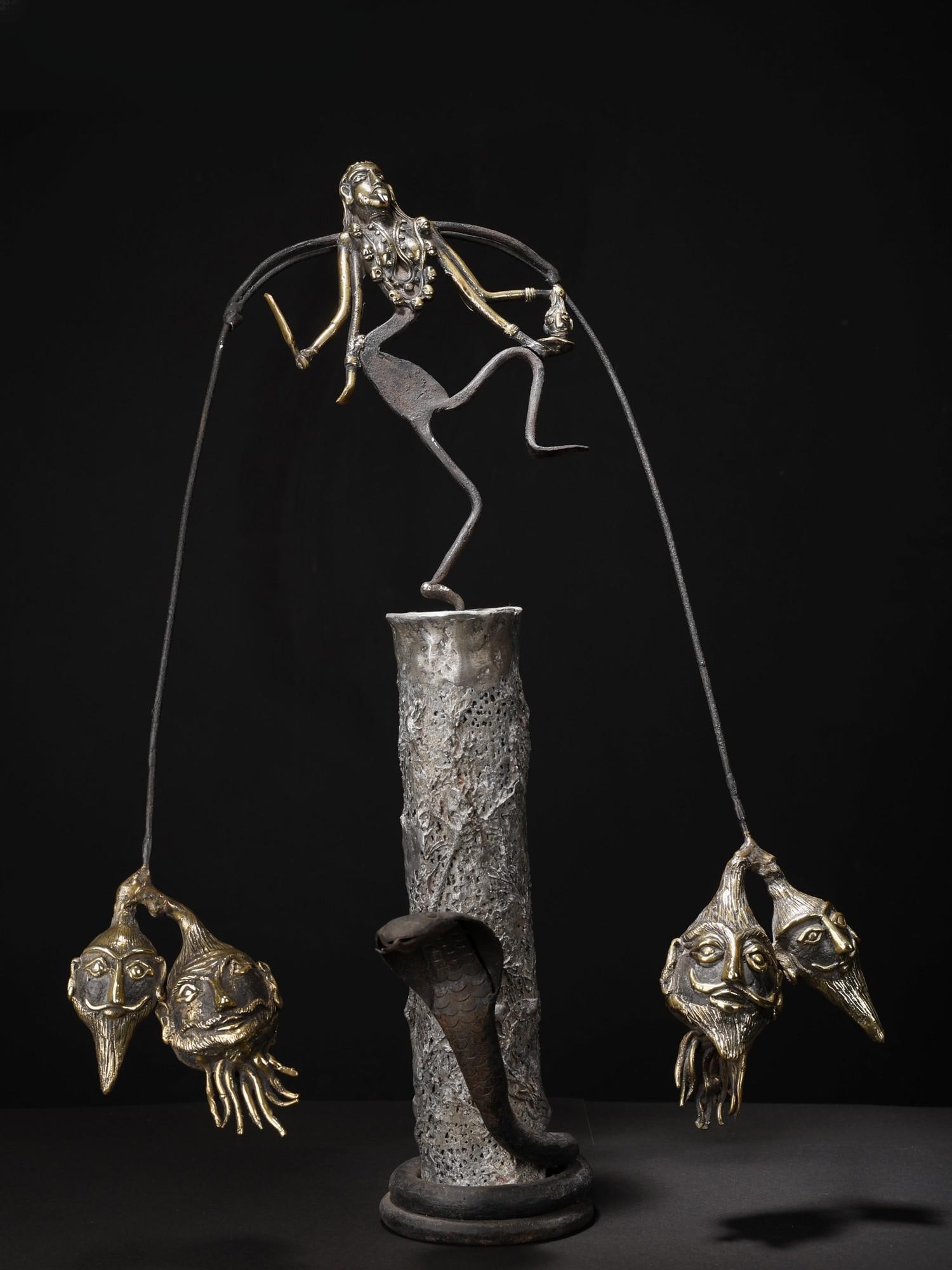 22" Goddess Kali's Balancing Act with Raktabija | Original Sculpture: Title: 22" Goddess Kali's Balancing Act with Raktabija | Original Sculpture Description: Additional Information: Hindu Gods & Goddesses Statues Reserve: $926.00 Shipping: Domestic: Flat-rate of