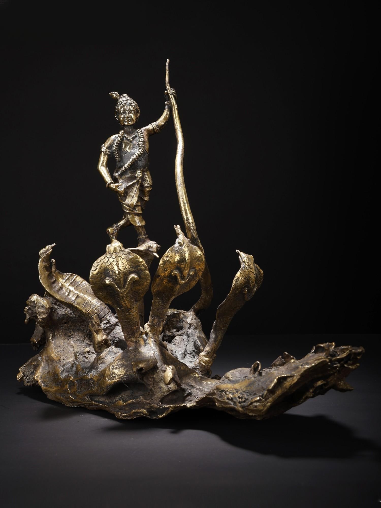 14" Kaliya Mardan Krishna | Original Sculpture: Title: 14" Kaliya Mardan Krishna | Original Sculpture Description: Additional Information: Hindu Gods & Goddesses Statues Reserve: $926.00 Shipping: Domestic: Flat-rate of $103.00 to anywhere within