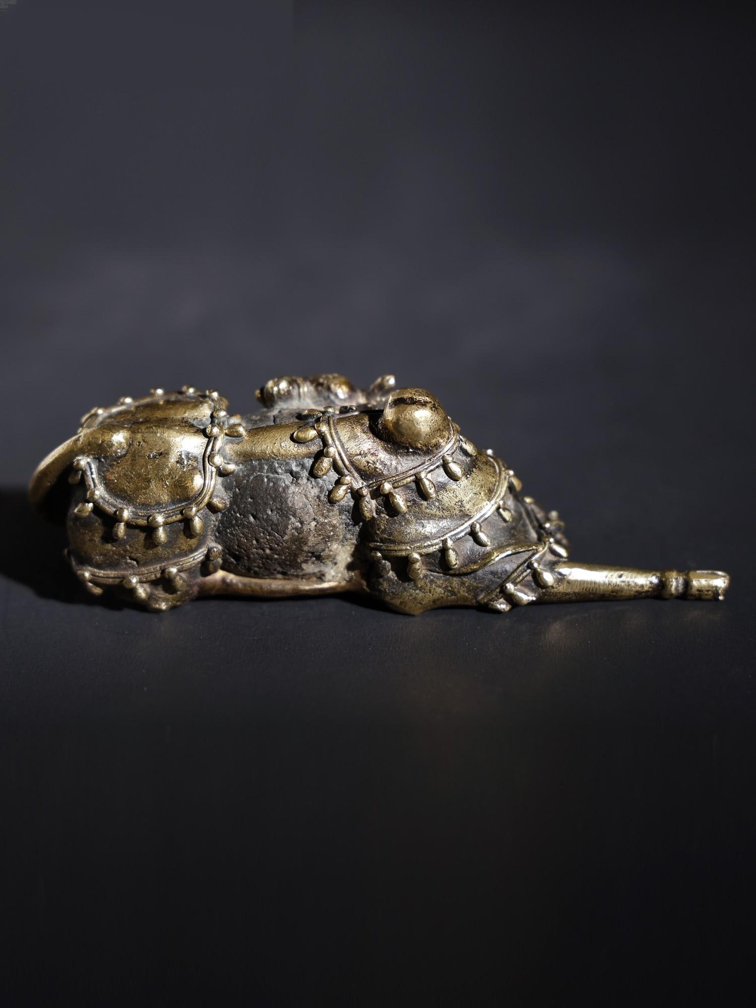 5" Small Decorated Nandi | Original Sculpture - 2