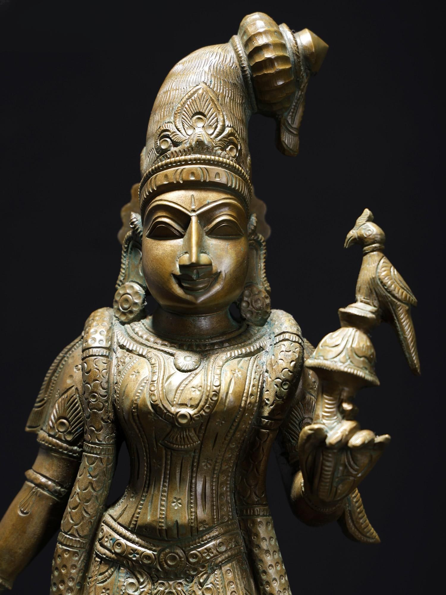 18" Goddess Andal Bronze Statue | Religious Figurine - 2