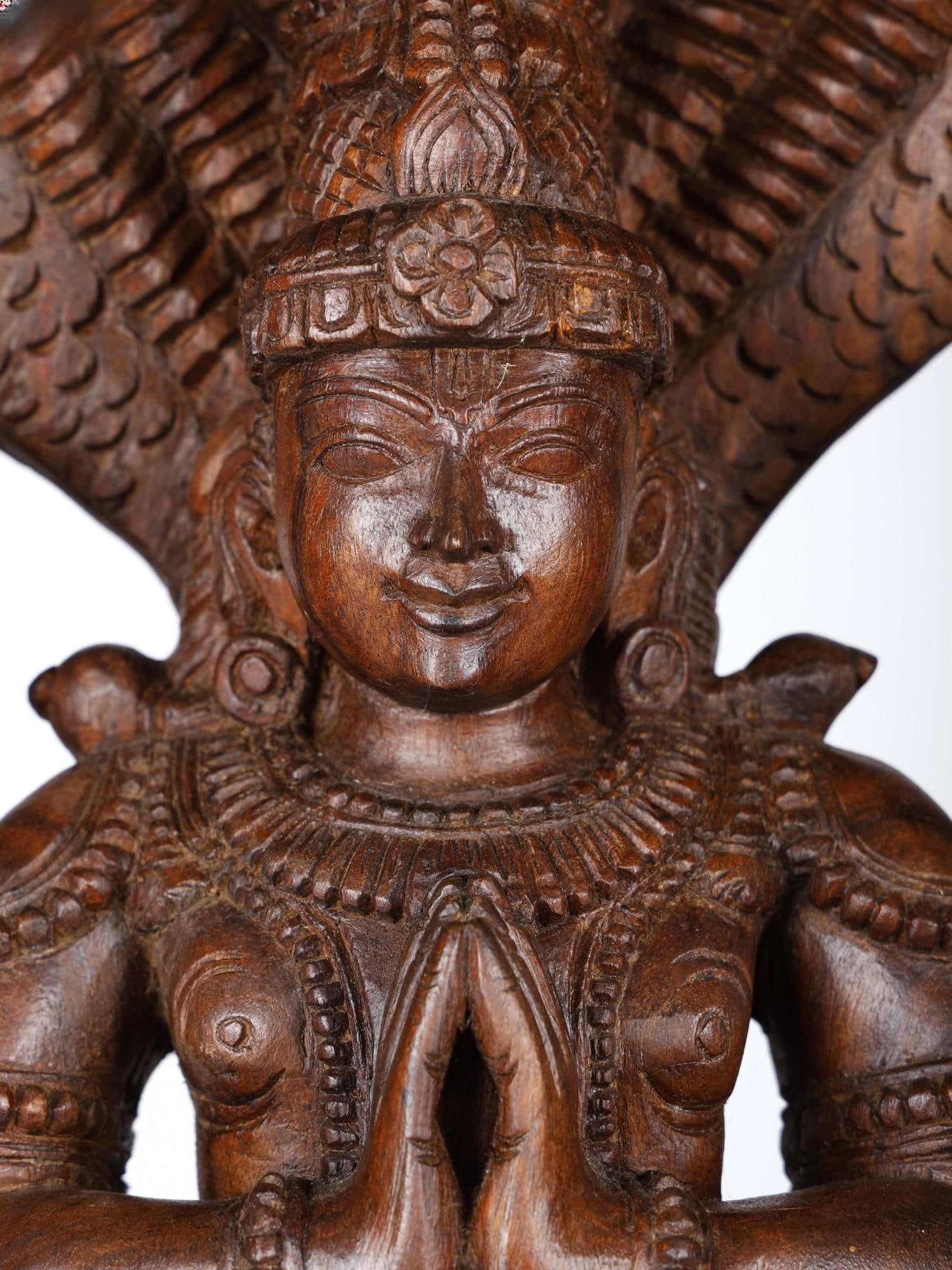 30" Sage Patanjali - Founder of Yoga System | Wood Carved Statue - 2