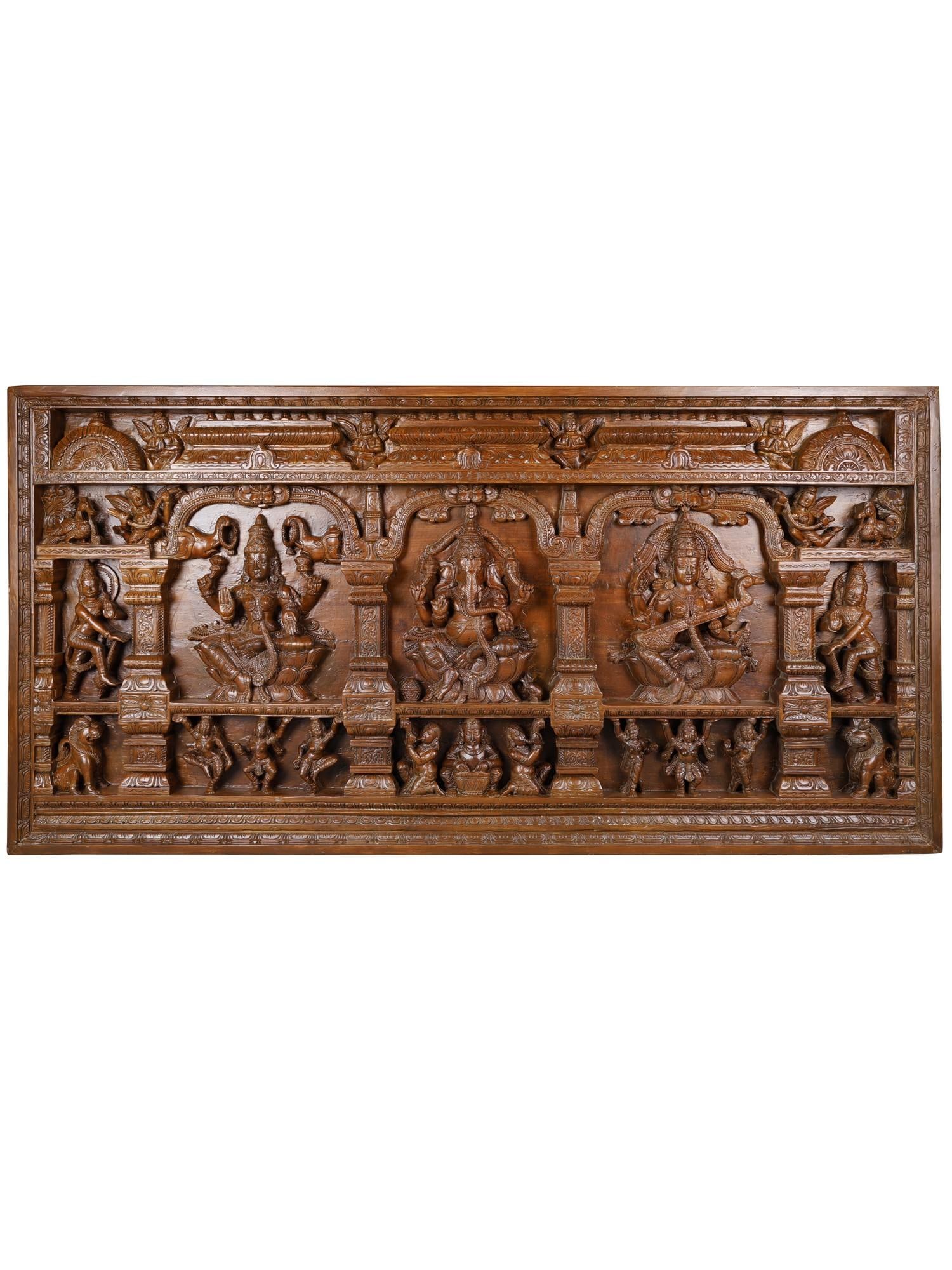 Supremely Auspicious Lakshmi Ganesha Saraswati Panel (1 of 2)