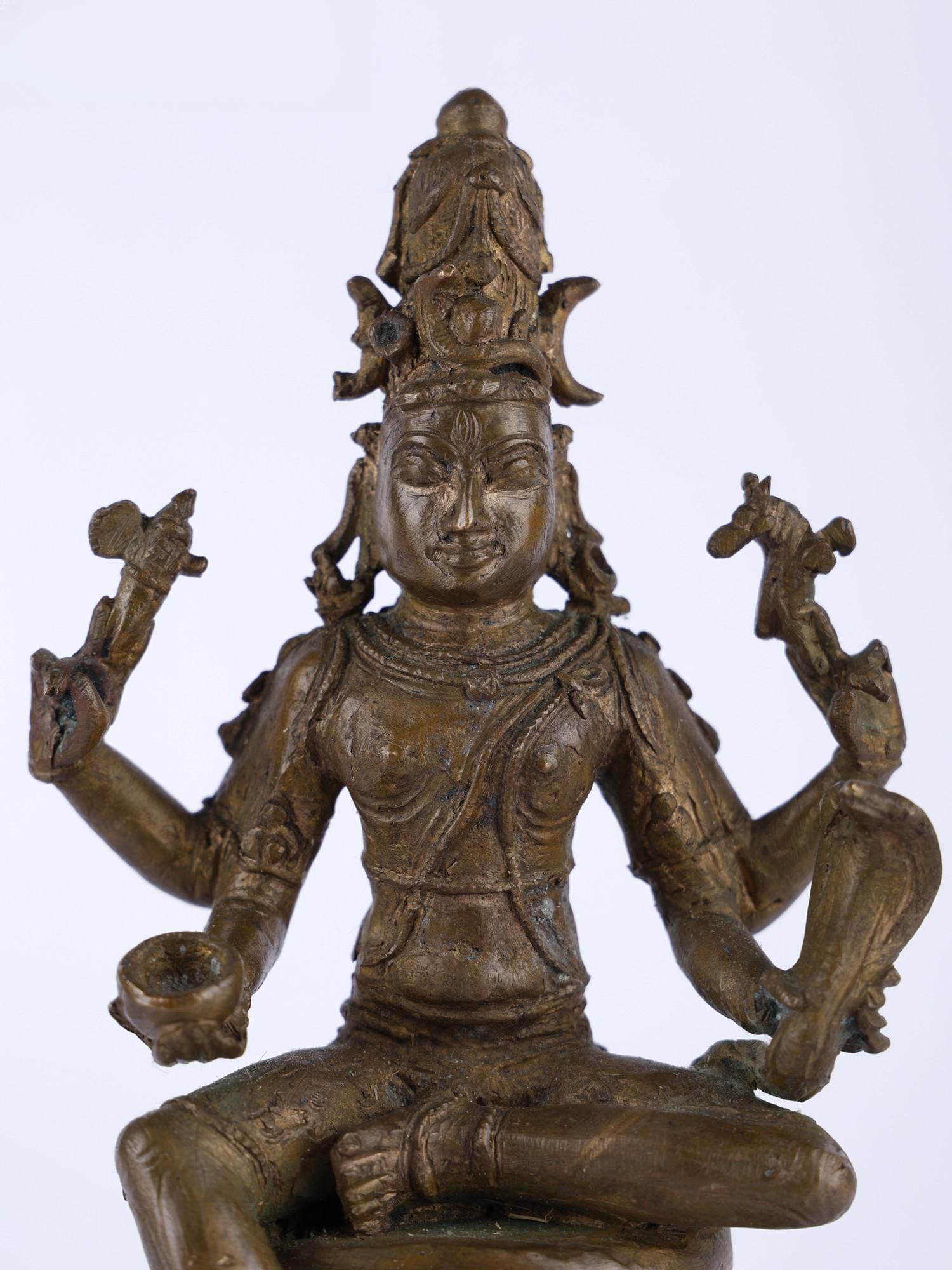 7" Lord Shiva as Vishapaharana Bronze Statue - 2