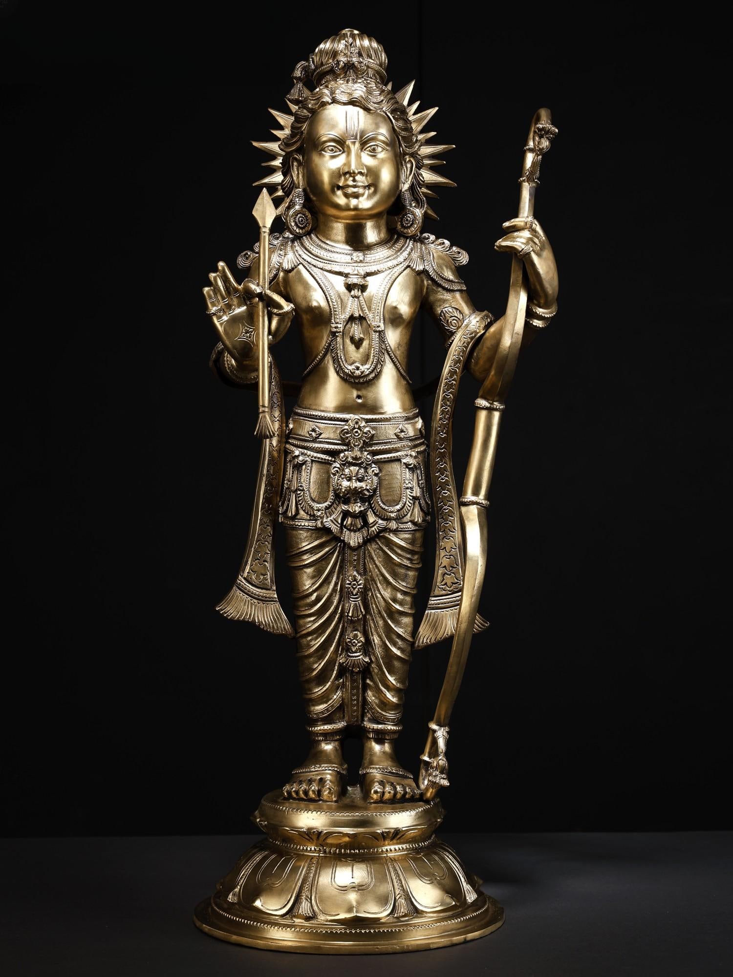 The Nearly Perfect Ram Lalla Bronze Statue: Title: The Nearly Perfect Ram Lalla Bronze Statue Description: Your home will be transformed into Ram-Jan-Bhoomi with the welcome of this magnificent statue of Ram Lalla, a true representation of the