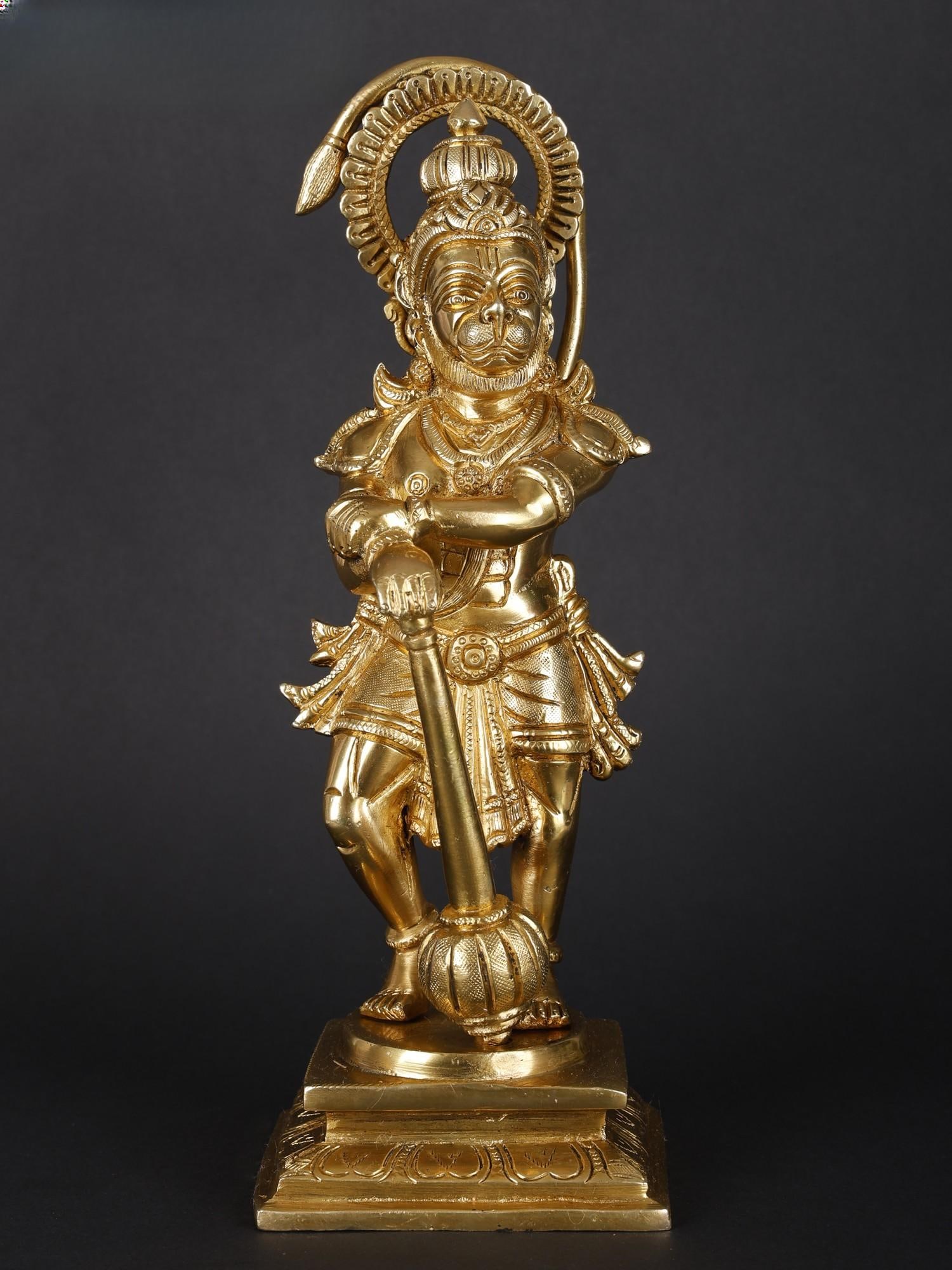11" Standing Lord Hanuman | Brass Statue: Title: 11" Standing Lord Hanuman | Brass Statue Description: Additional Information: Hindu Gods & Goddesses Statues Reserve: $160.00 Shipping: Domestic: Flat-rate of $18.00 to anywhere within the