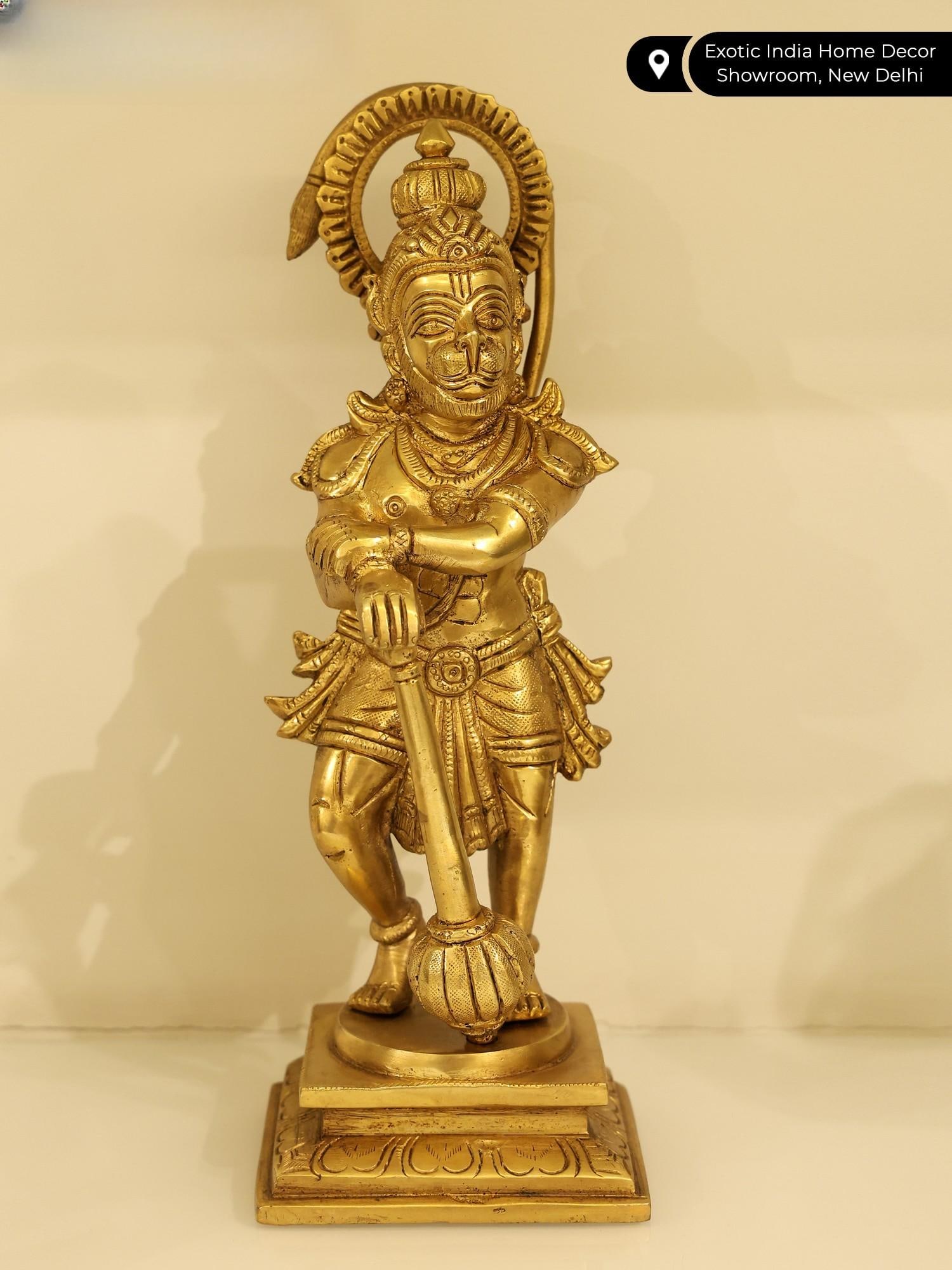 11" Standing Lord Hanuman | Brass Statue - 2
