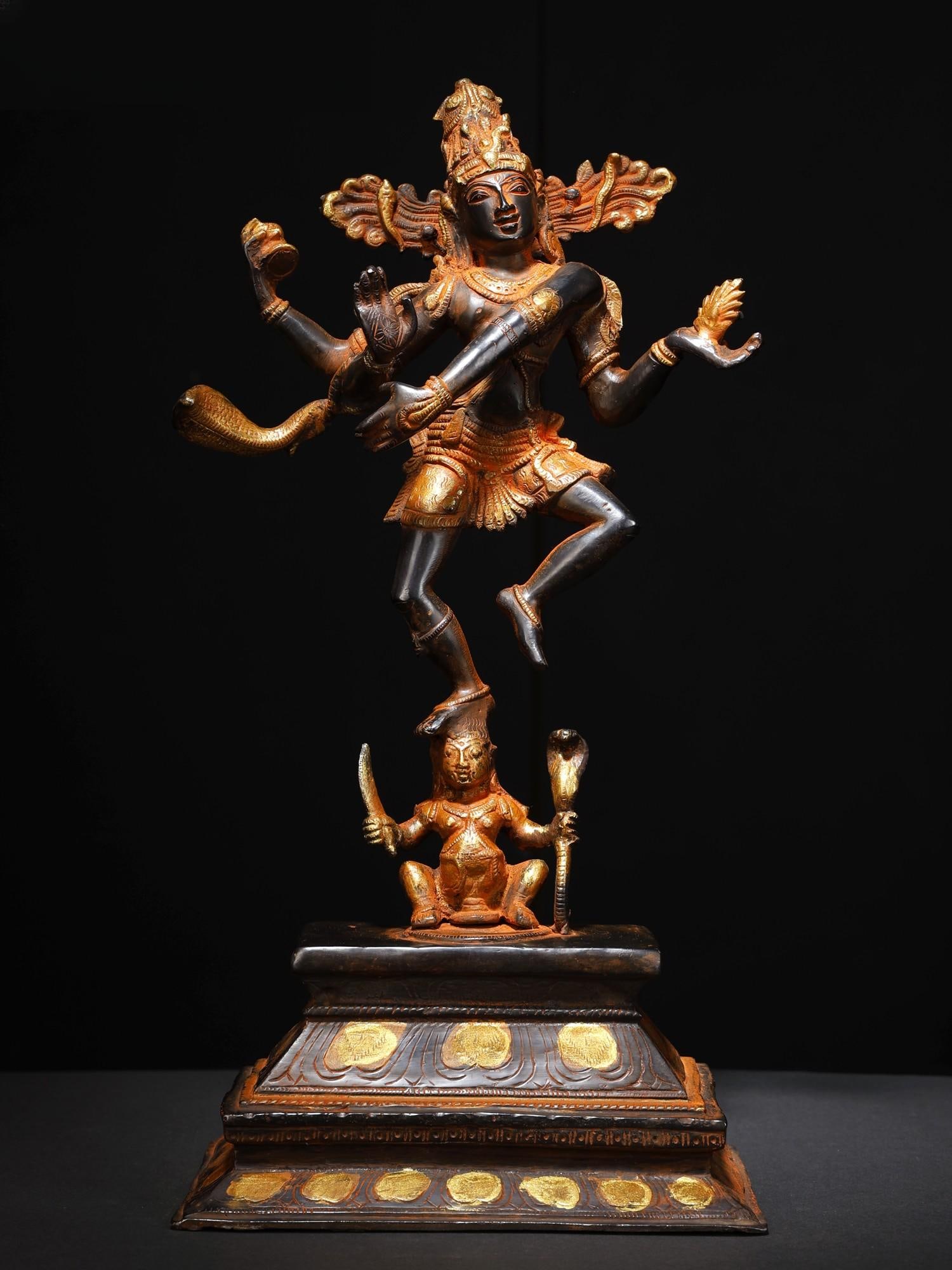 18" Nataraja (Dancing Lord Shiva) | Brass Statue: Title: 18" Nataraja (Dancing Lord Shiva) | Brass Statue Description: Additional Information: Hindu Gods & Goddesses Statues Reserve: $482.00 Shipping: Domestic: Flat-rate of $54.00 to anywhere within