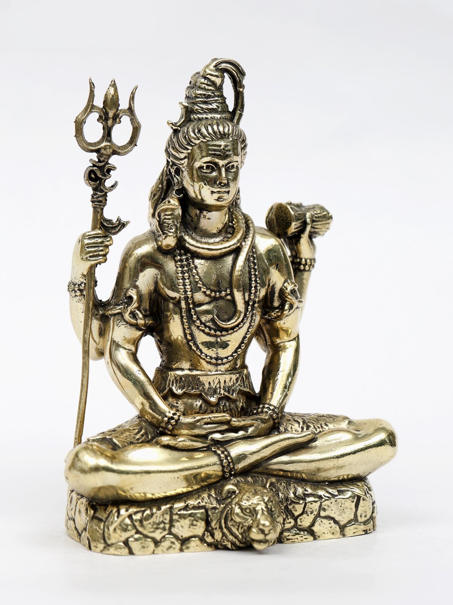 Superfine Sitting Lord Shiva Brass Statue | Different Sizes - 2