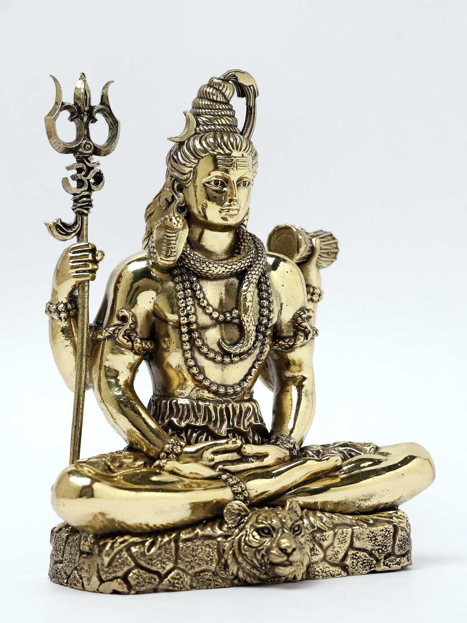 Superfine Sitting Lord Shiva Brass Statue | Different Sizes - 2