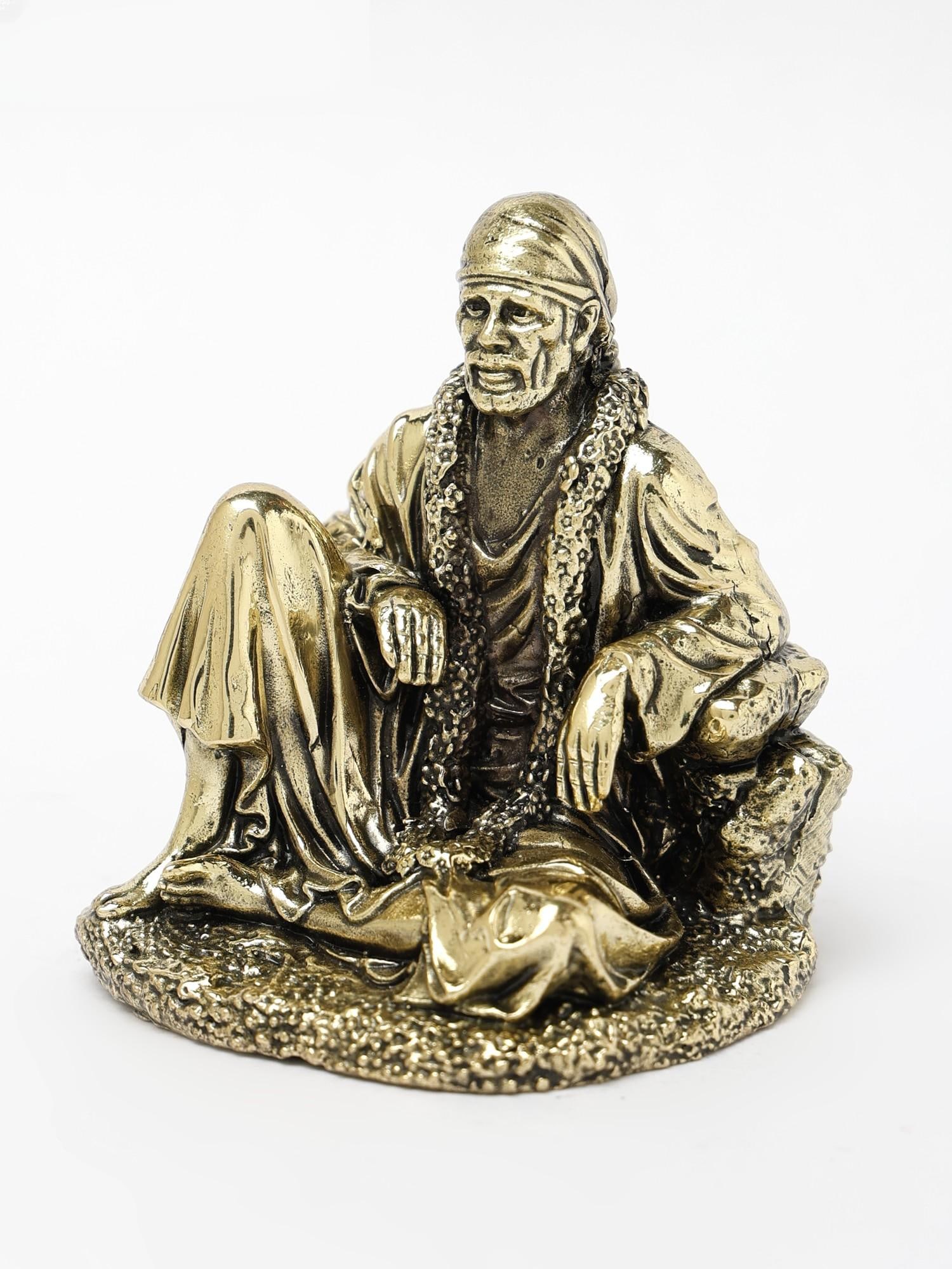 Small Sitting Sai Baba | Brass Statue (Multiple Sizes) - 2