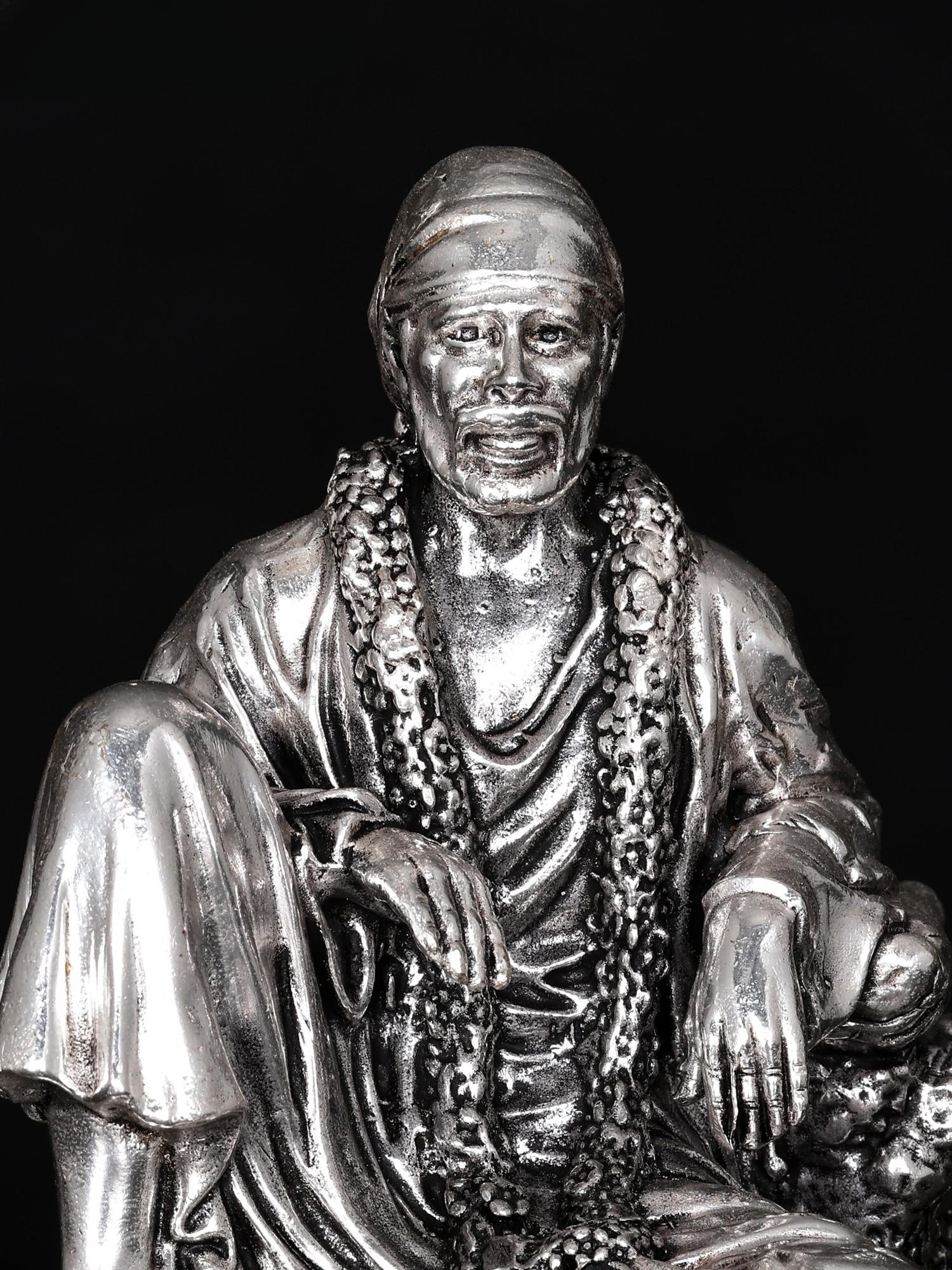 Small Sitting Sai Baba | Brass Statue (Multiple Sizes) - 2
