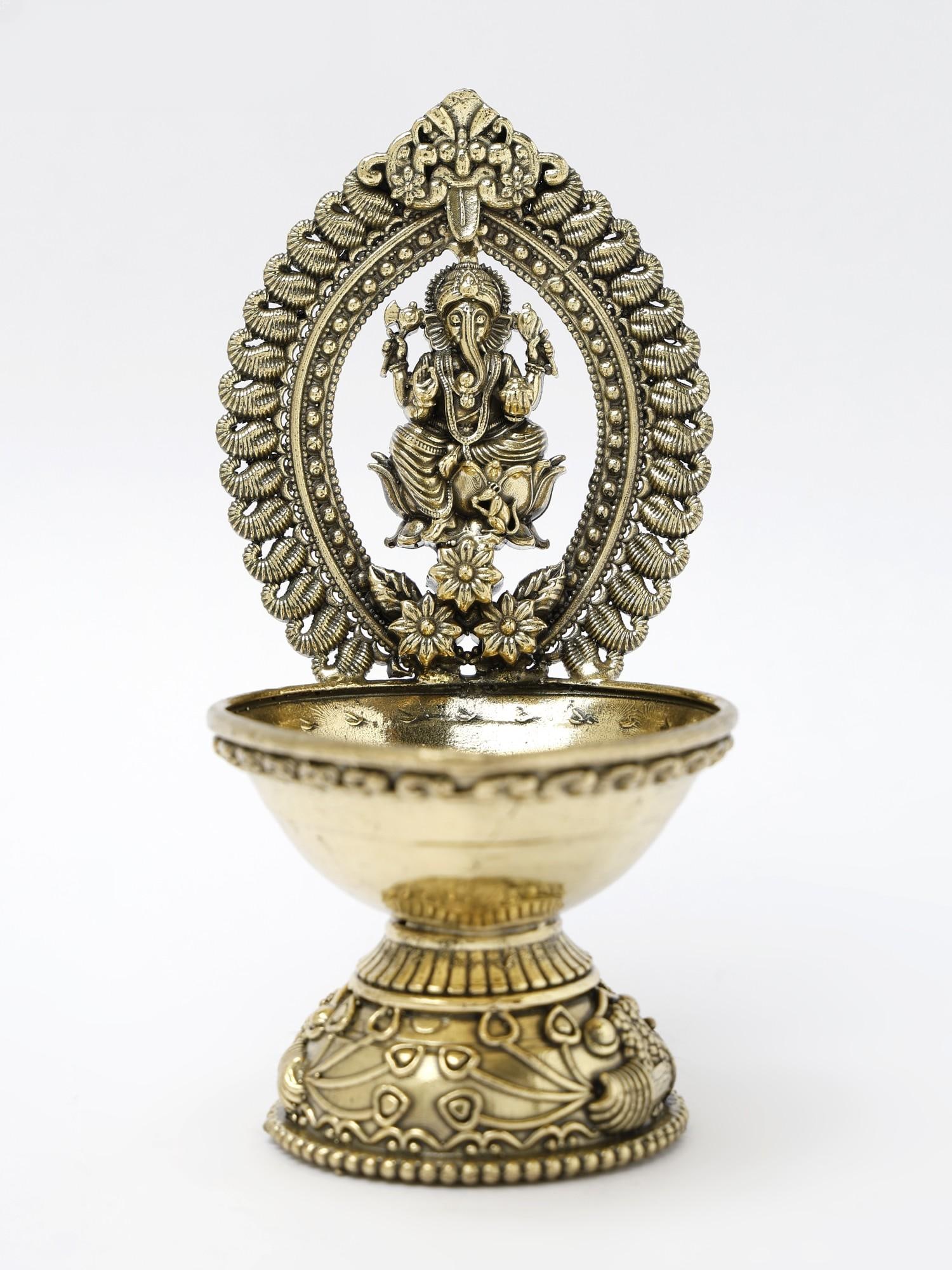 5" Small Superfine Ganesha Lamp in Brass (1 of 2)
