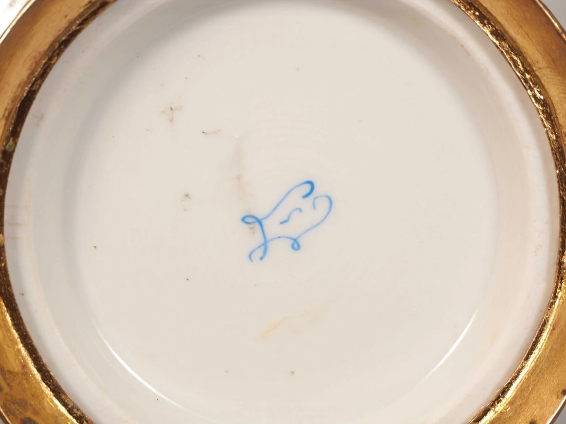 Antique Sevres French Porcelain Ormolu Bronze Snack Nut Basket Tray Cherubs - 5