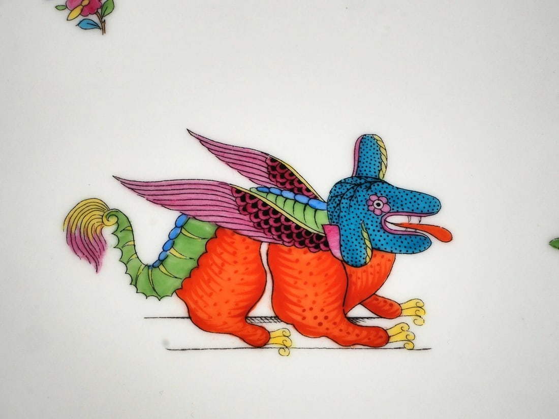 Herend Porcelain Hungary Square Tray Dragon UNIQUE circa 1915 OOAK - 2