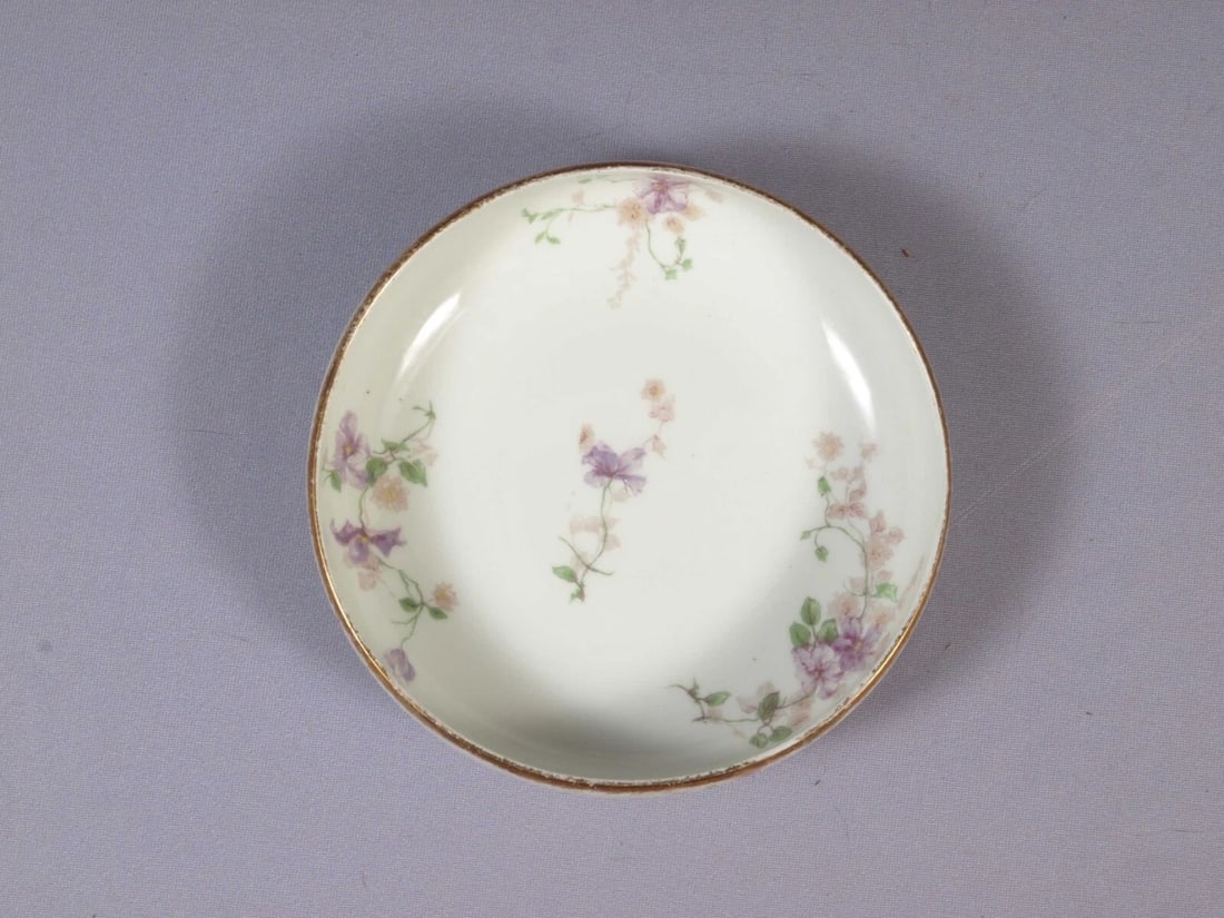 Limoges CHField Haviland GDA France Tray Platter Nut Bonbon Dish Purple Flowers - 3