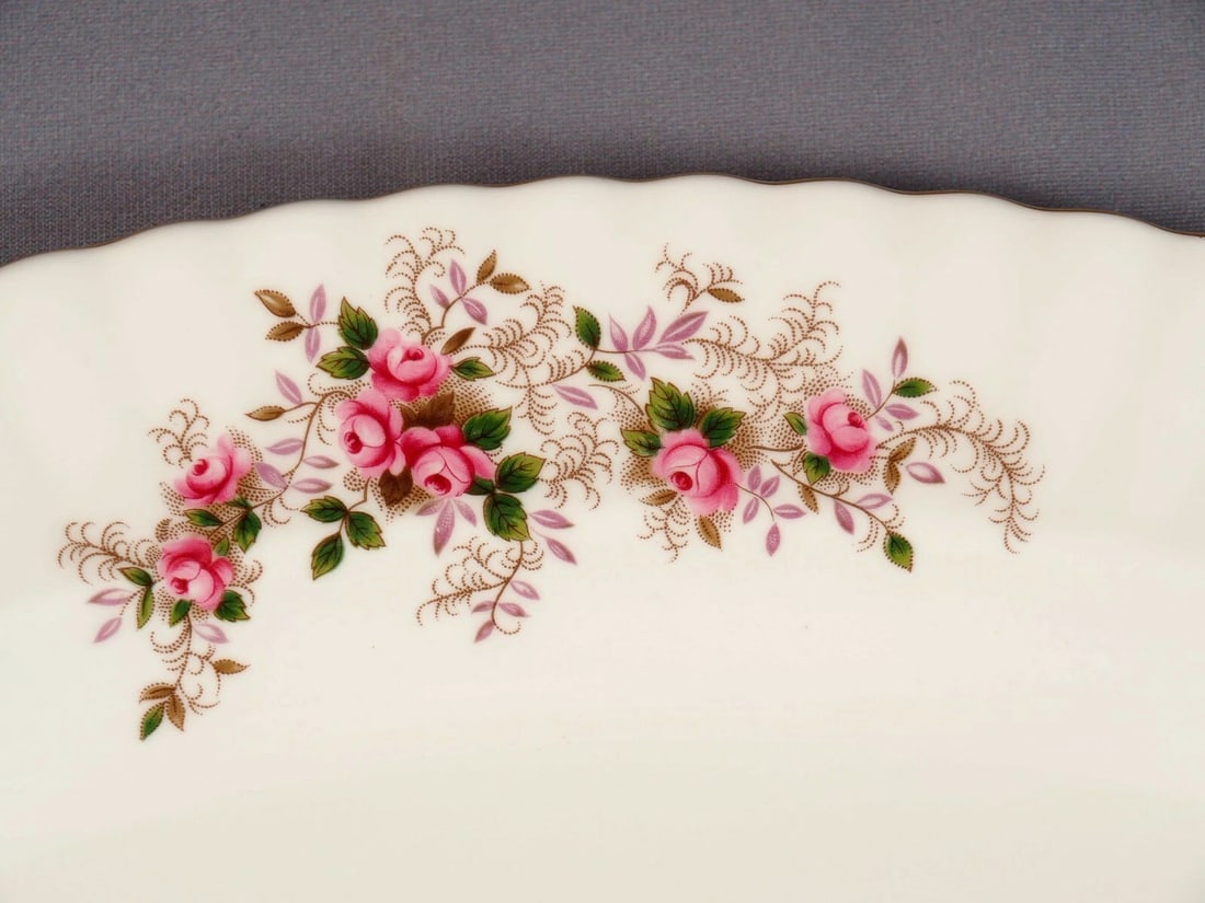 Lavender Rose England Bone China Oval Serving Platter Royal Albert - 2
