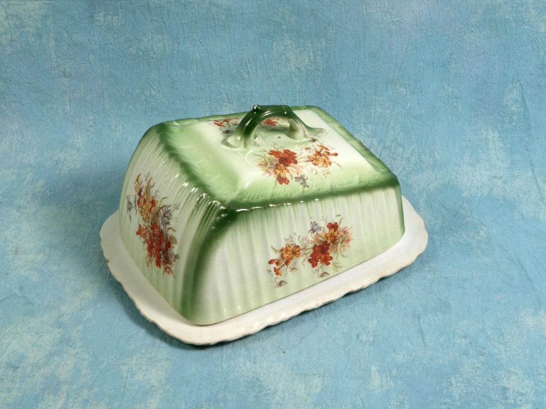 Staffordshire Royal Winton Grimwades Antique Cheese Dish Server Keeper Covered - 2