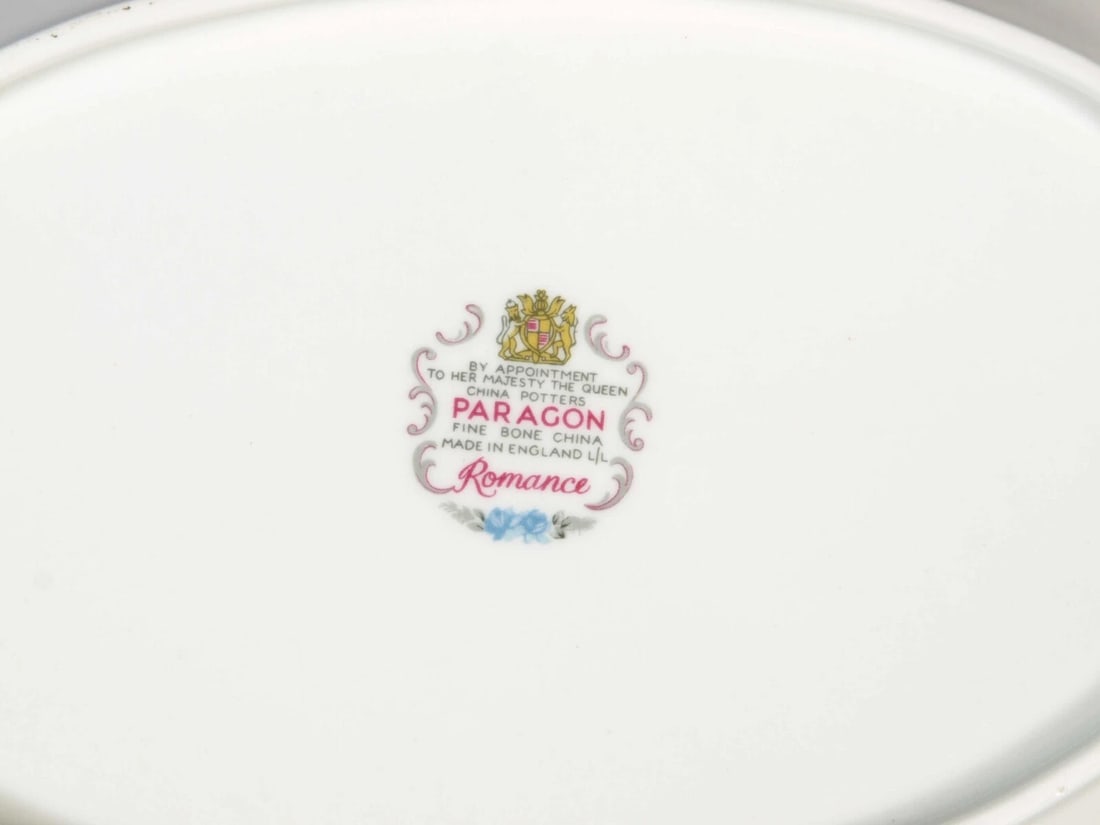Paragon ROMANCE SANDWICH Snack TRAY Silver Platinum Rim England - 3
