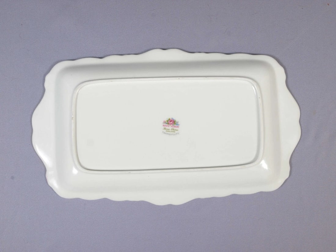 Royal Albert Tranquillity Sandwich Snack Tray Dish Pink Roses England - 3