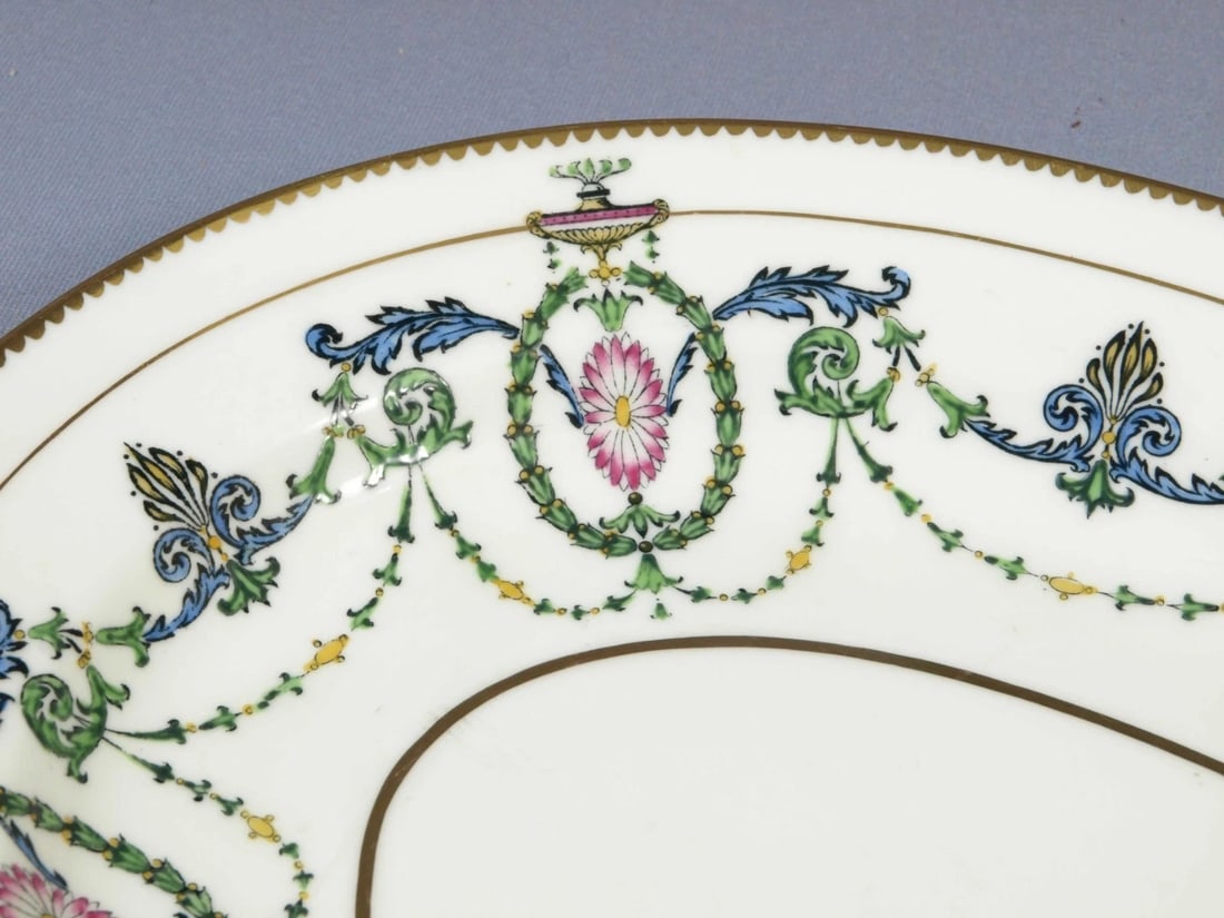 Minton Adam H2581 Oval PLATTER Neoclassical Laurel Wreaths Scrolls ANTIQUE - 2
