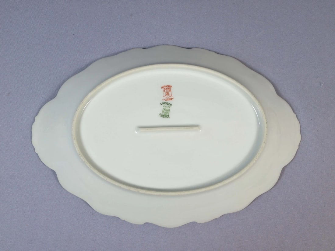 Limoges France BRIDAL WREATH Rose Bawo Dotter Elite Oval Serving Platter - 4