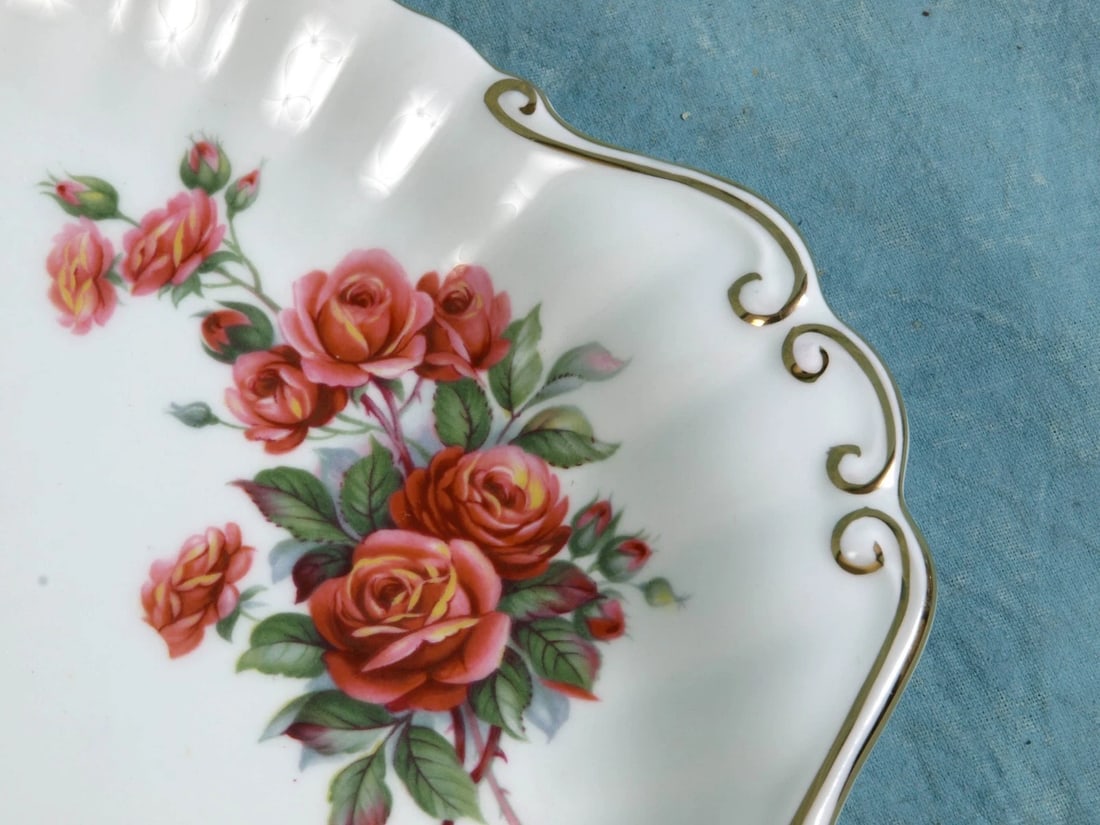 Royal Albert Centennial Rose Handled Round Cake Snack Dessert Platter Dish - 2