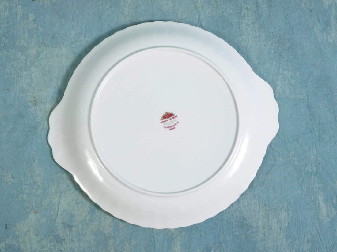 Royal Albert Centennial Rose Handled Round Cake Snack Dessert Platter Dish - 3