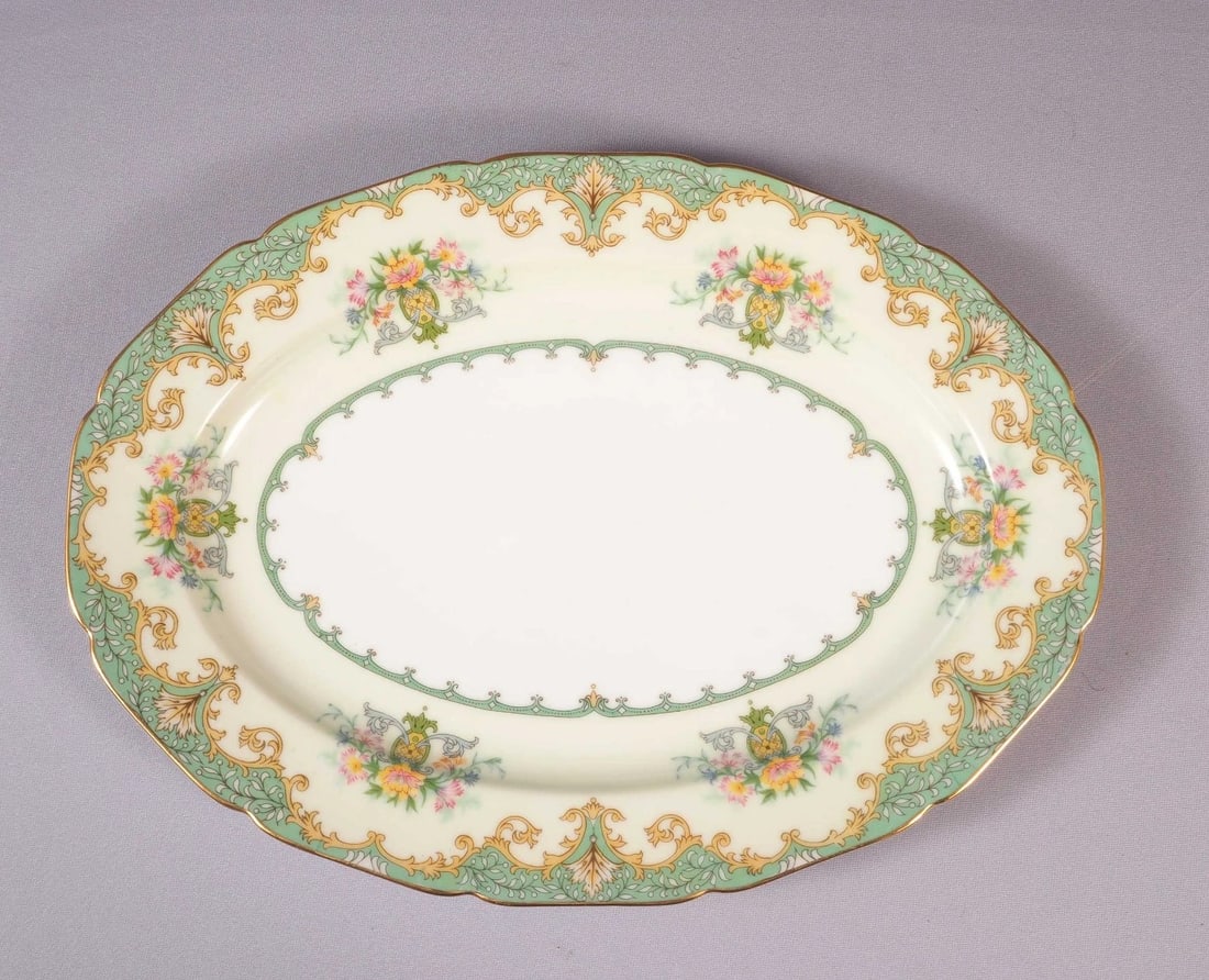 Vintage Noritake Eltovar Oval Serving Platter Green Perfect (1 of 4)