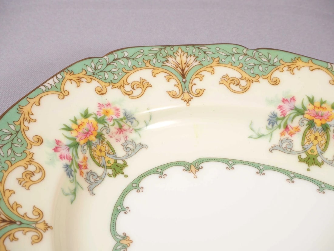 Vintage Noritake Eltovar Oval Serving Platter Green Perfect - 2