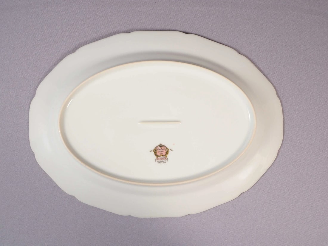 Vintage Noritake Eltovar Oval Serving Platter Green Perfect - 3