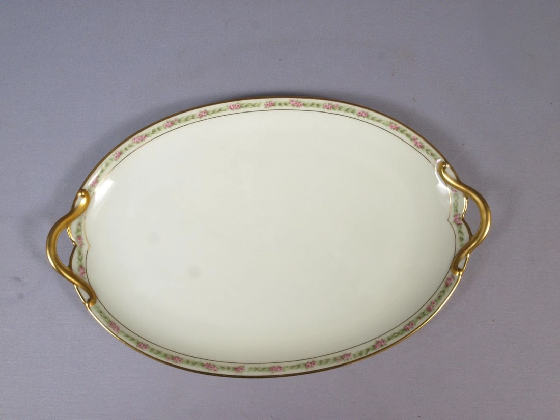 Limoges France CH Field Haviland GDA Oval Serving Platter Rose Garland CHF404 - 2