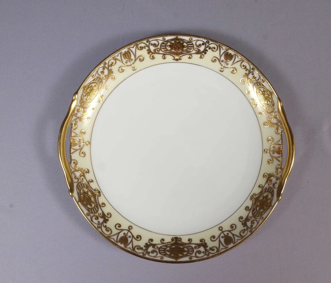 NORITAKE 175 Christmas Ball CAKE Snack Tray Platter ANTIQUE 1930 Hand painted (1 of 4)