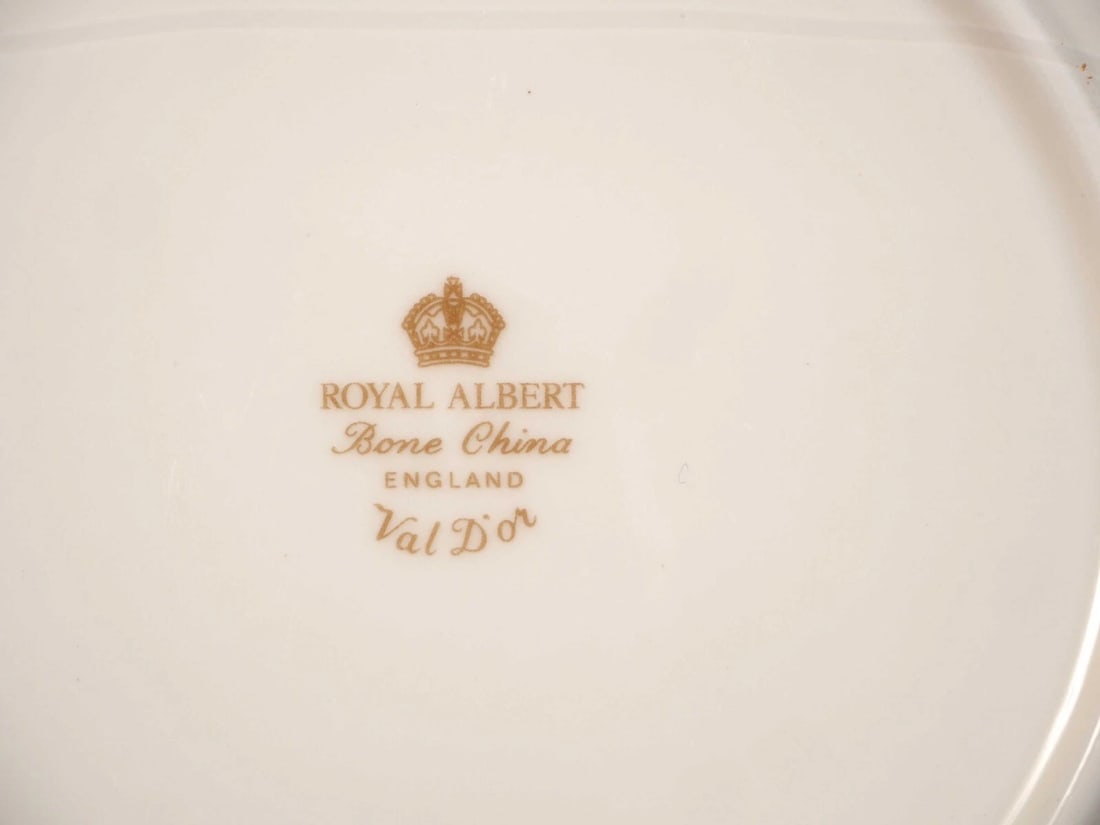 Royal Albert Val D'Or Butter Dish Domed Lid Under Plate Vintage England - 4