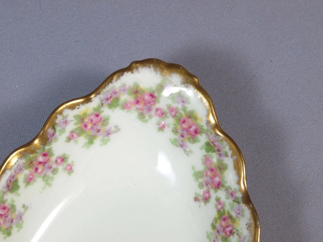 Limoges France BRIDAL WREATH Rose Bawo Dotter Elite Small Oval TRAY Platter 8" - 2