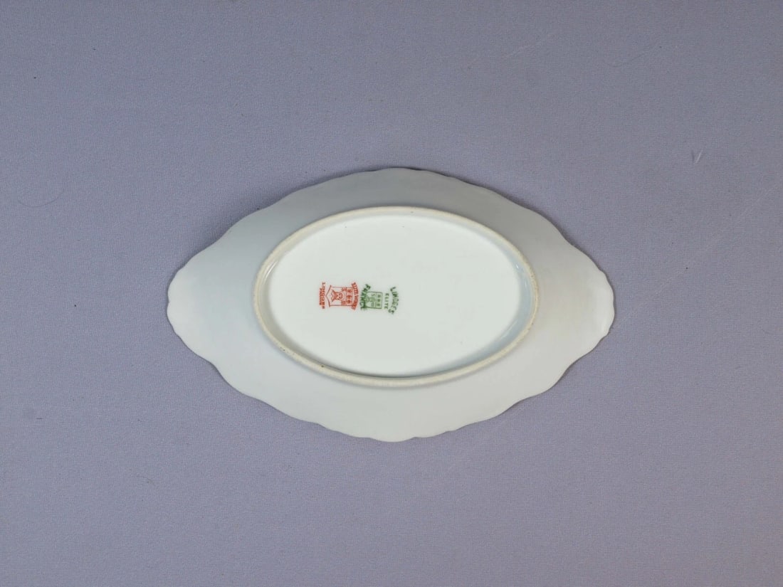 Limoges France BRIDAL WREATH Rose Bawo Dotter Elite Small Oval TRAY Platter 8" - 3