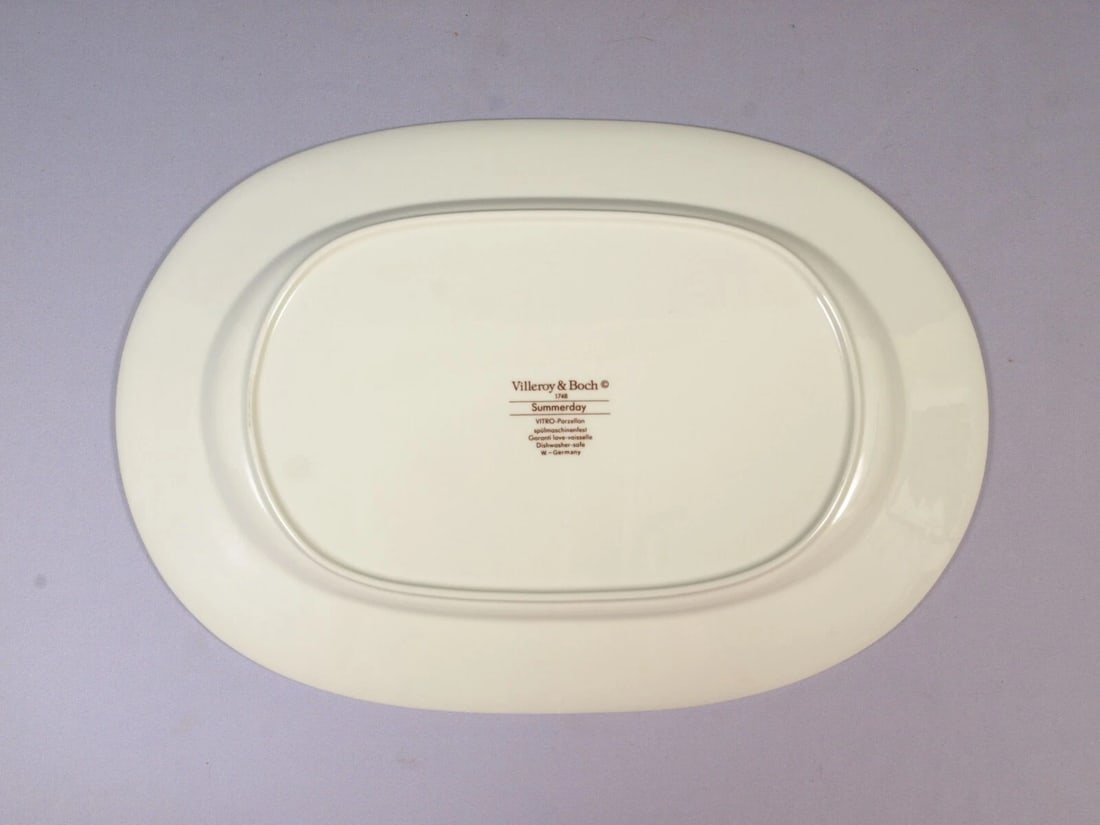 Villeroy & Boch Summer Day Meat Turkey Serving Platter Germany Vintage 16" - 3