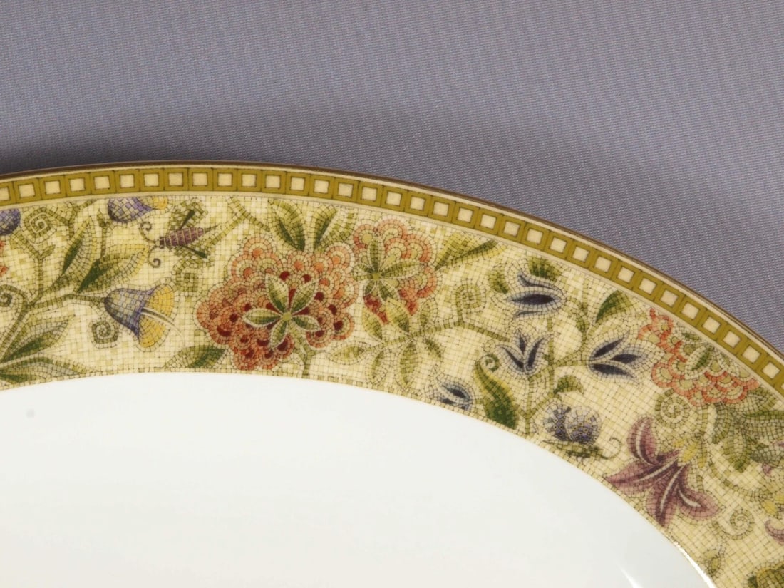 Wedgwood Floral Tapestry LARGE Oval Serving Platter England 15 1/2" PERFECT - 2