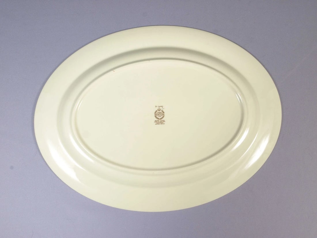 MINTON ST JAMES England Oval Meat Serving Platter Cobalt - 3
