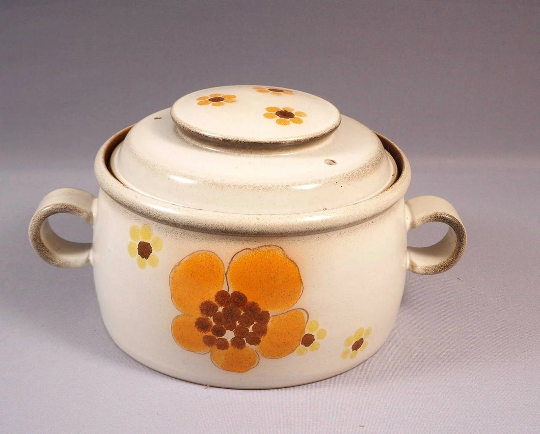 LARGE Vintage Denby Minstrel Stoneware Casserole Dish with Lid Baking England (1 of 4)