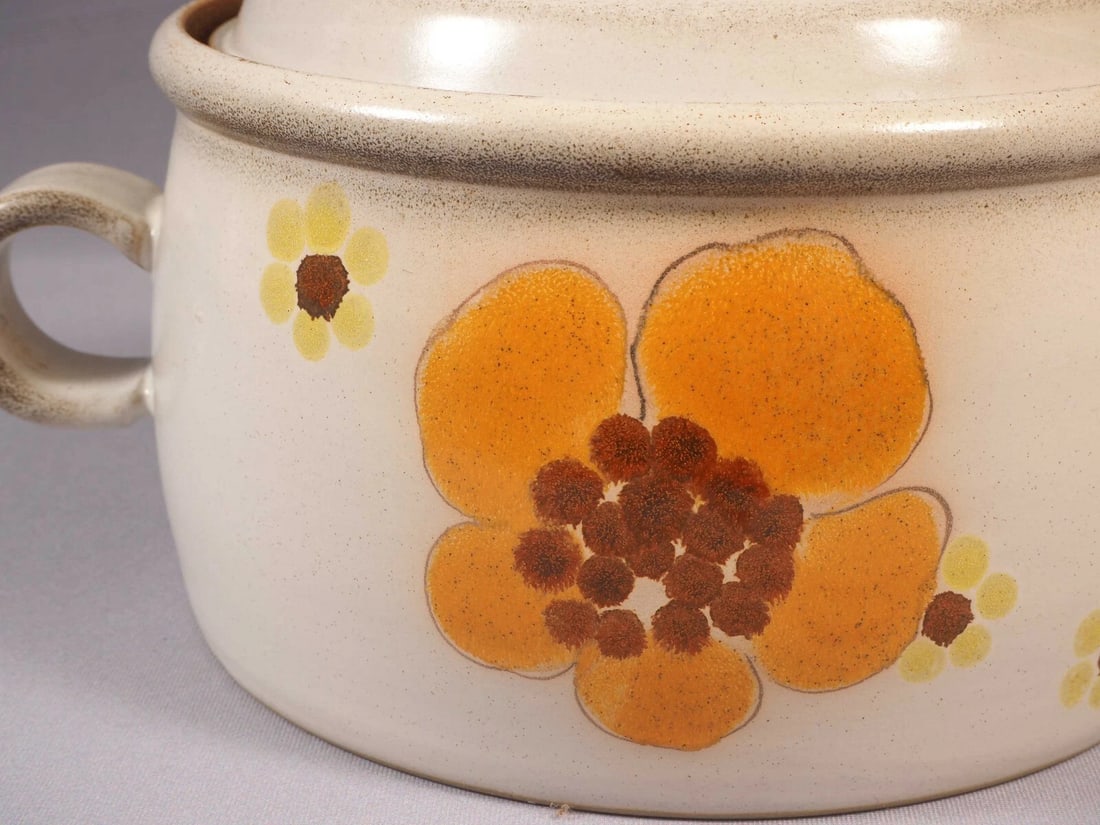 LARGE Vintage Denby Minstrel Stoneware Casserole Dish with Lid Baking England - 3