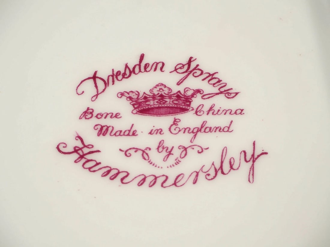 HAMMERSLEY DRESDEN SPRAYS Snack Dessert Tray Dish Flowers Gold Bone China - 5