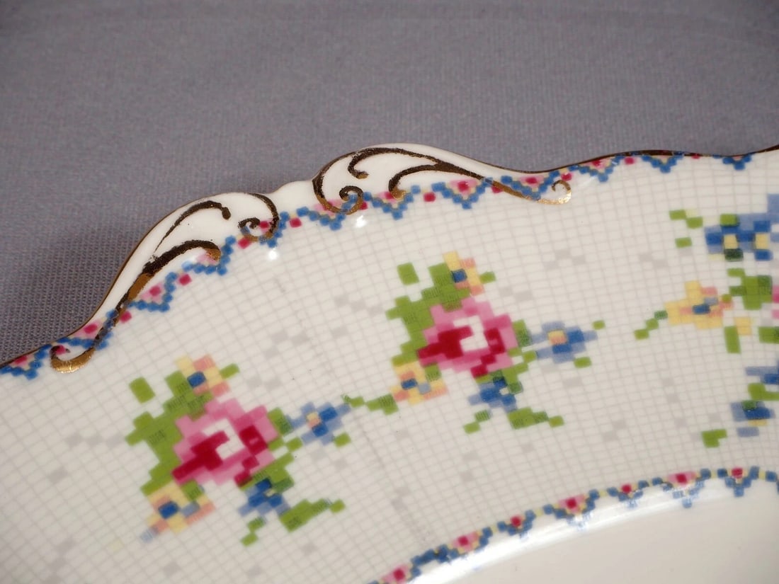 Royal Albert Bone China Petit Point Cake SANDWICH Snack TRAY DISH Square - 2
