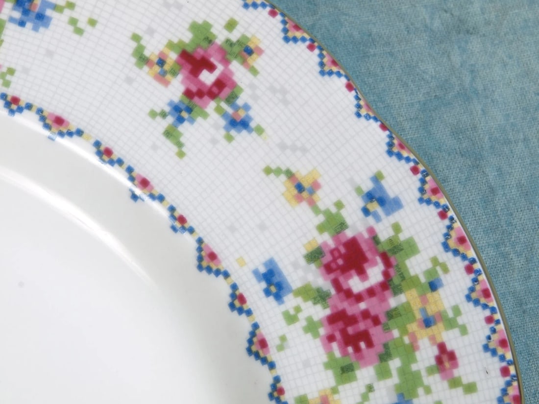 Royal Albert Petit Point Vintage Oval Serving Platter 1930's England - 3