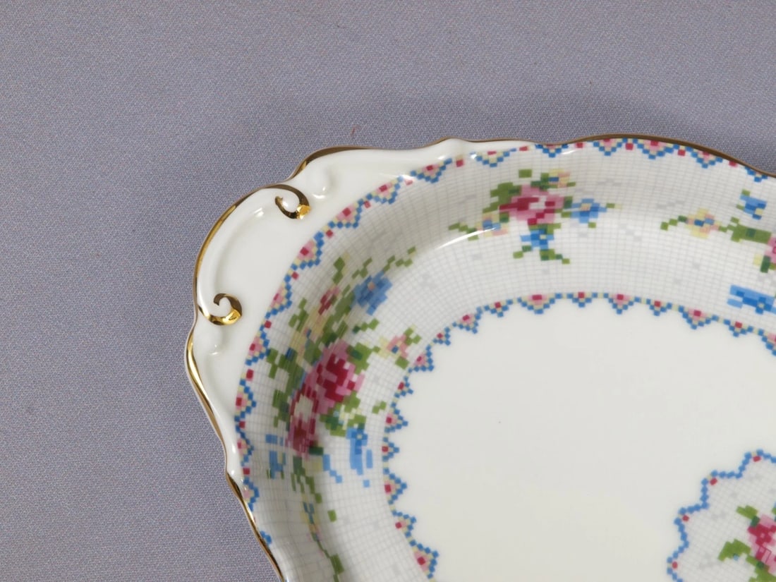 Royal Albert Bone China Petit Point Oval Dessert Cake Snack Tray Dish England - 2