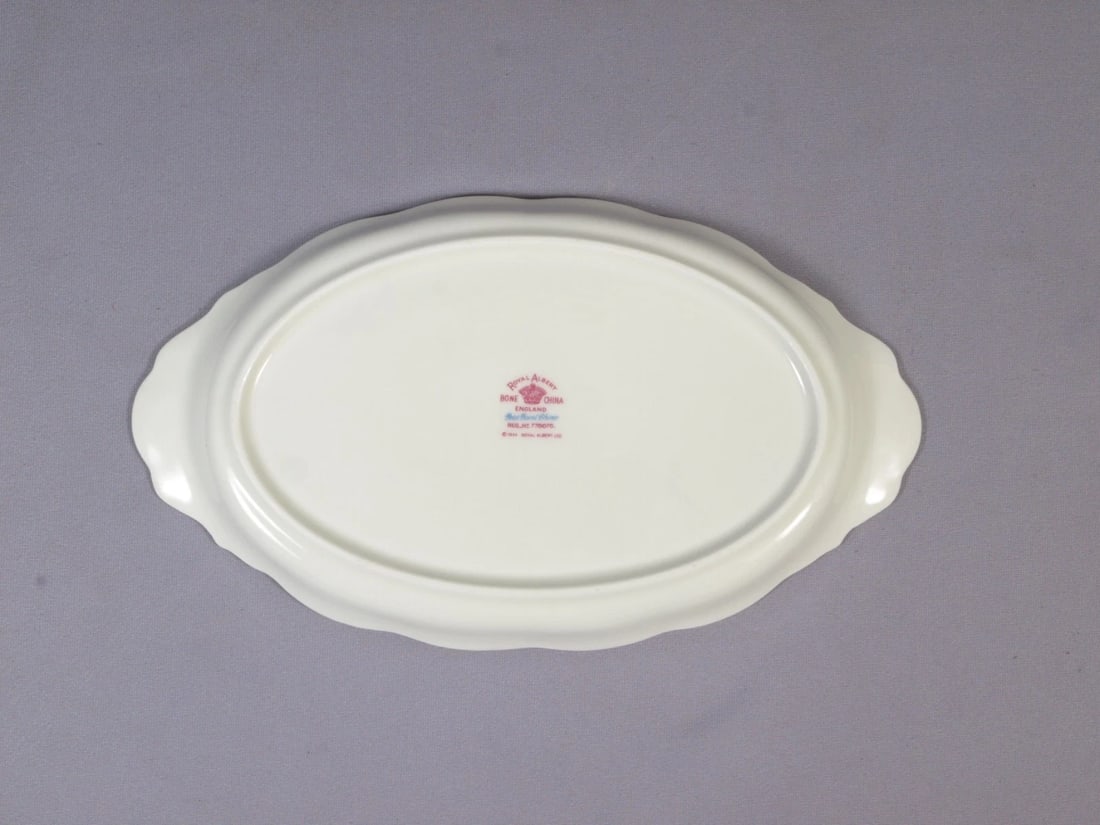 Royal Albert Bone China Petit Point Oval Dessert Cake Snack Tray Dish England - 3