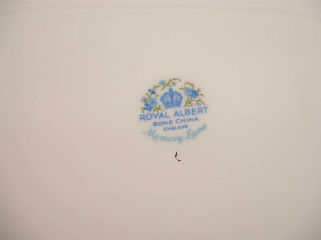 Royal Albert Memory Line Oval Meat Turkey Platter England Classy Blue - 4
