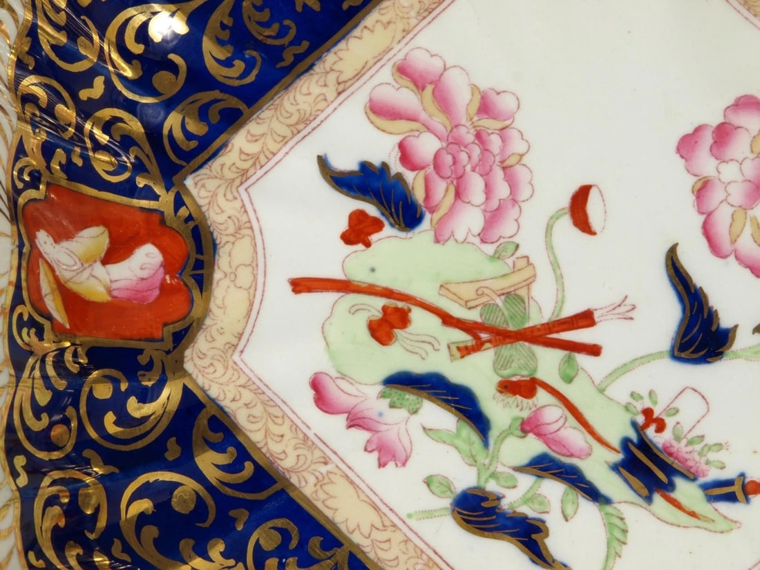 Masona??s Ironstone Antique 19th Century Chinoiserie Tray Display Plate Handpaint - 3