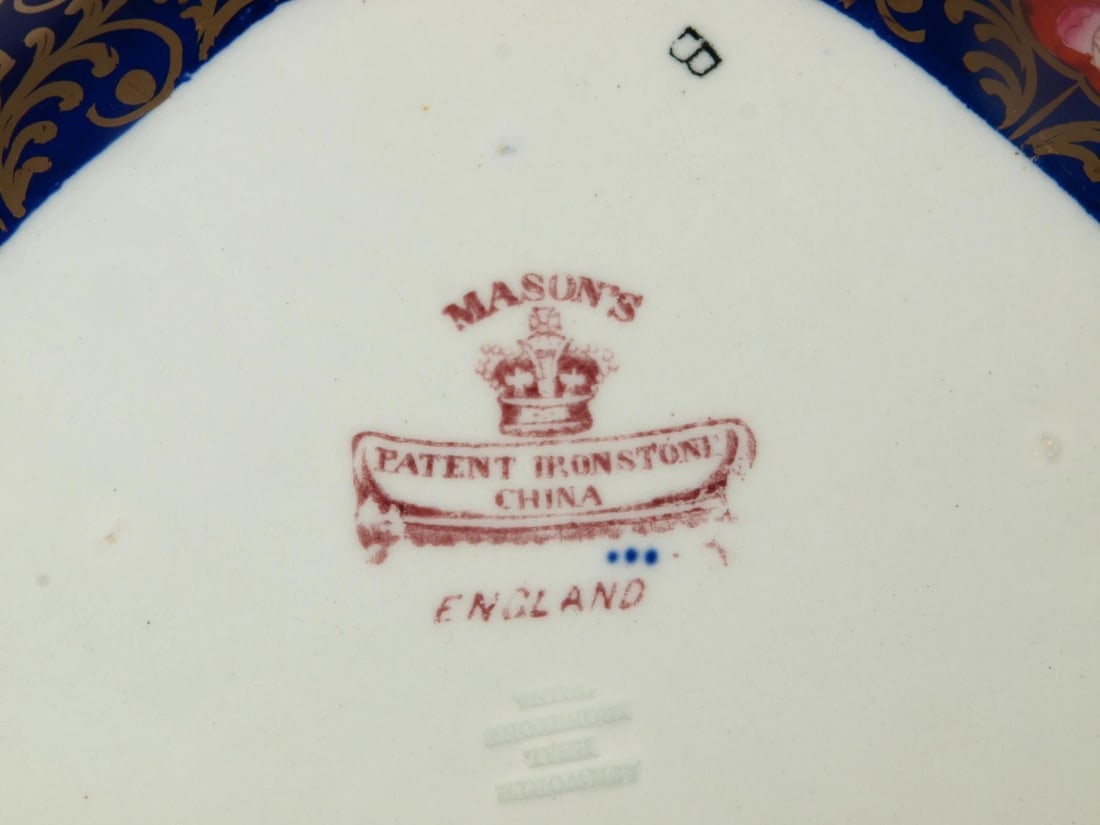 Masona??s Ironstone Antique 19th Century Chinoiserie Tray Display Plate Handpaint - 6
