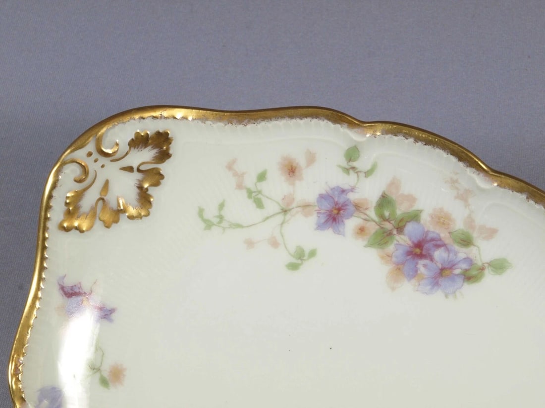 Limoges CHField Haviland GDA France Oval Serving Platter Purple Clematis - 2